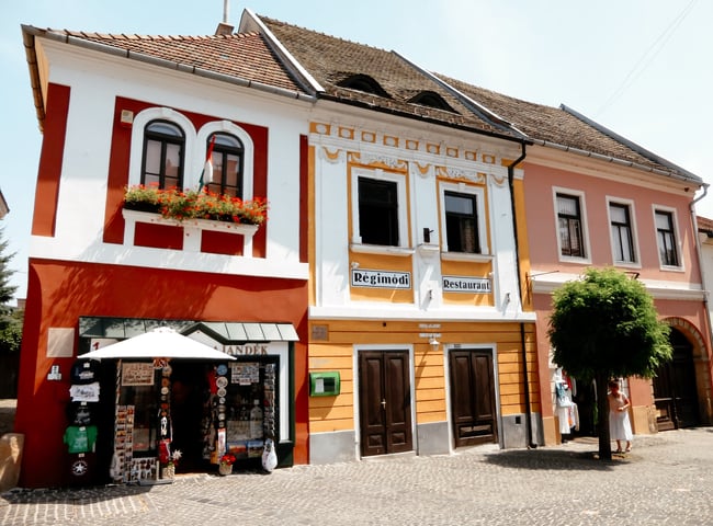 Colorful buildings in Szentendre, Hungary